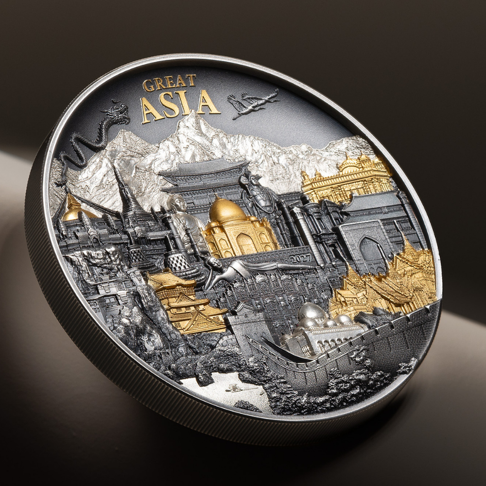 Great Asia Hidden Treasure 3 Oz Silver Coin 2027 CIT COIN INVEST AG