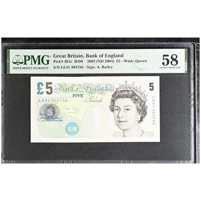 Great Britain 5 Pounds ND 2004 Pick 391c Choice AU 58