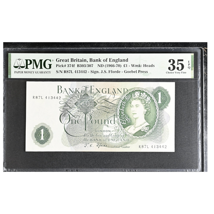 Great Britain 1 Pound ND 1966-70 Pick 374f Choice VF 35 EPQ