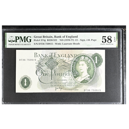 Great Britain 1 Pound ND 1970-77 Pick 374g Choice AU 58 EPQ