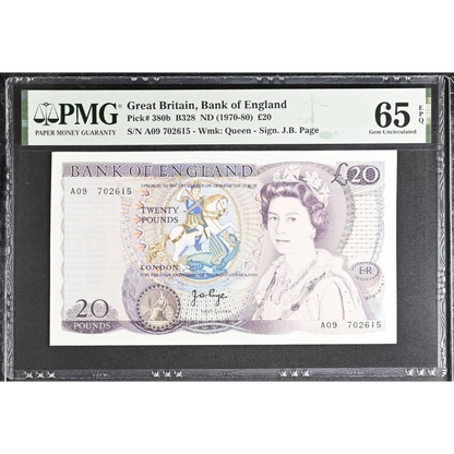 Great Britain 20 Pounds ND 1970-80 Pick 380b Gem UNC 65 EPQ
