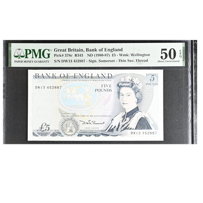 Great Britain 5 Pounds ND 1980-87 Pick 378c About UNC 50 EPQ