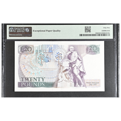 Great Britain 20 Pounds ND 1984-88 Pick 380d About UNC 55 EPQ