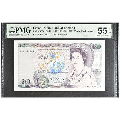 Great Britain 20 Pounds ND 1984-88 Pick 380d About UNC 55 EPQ