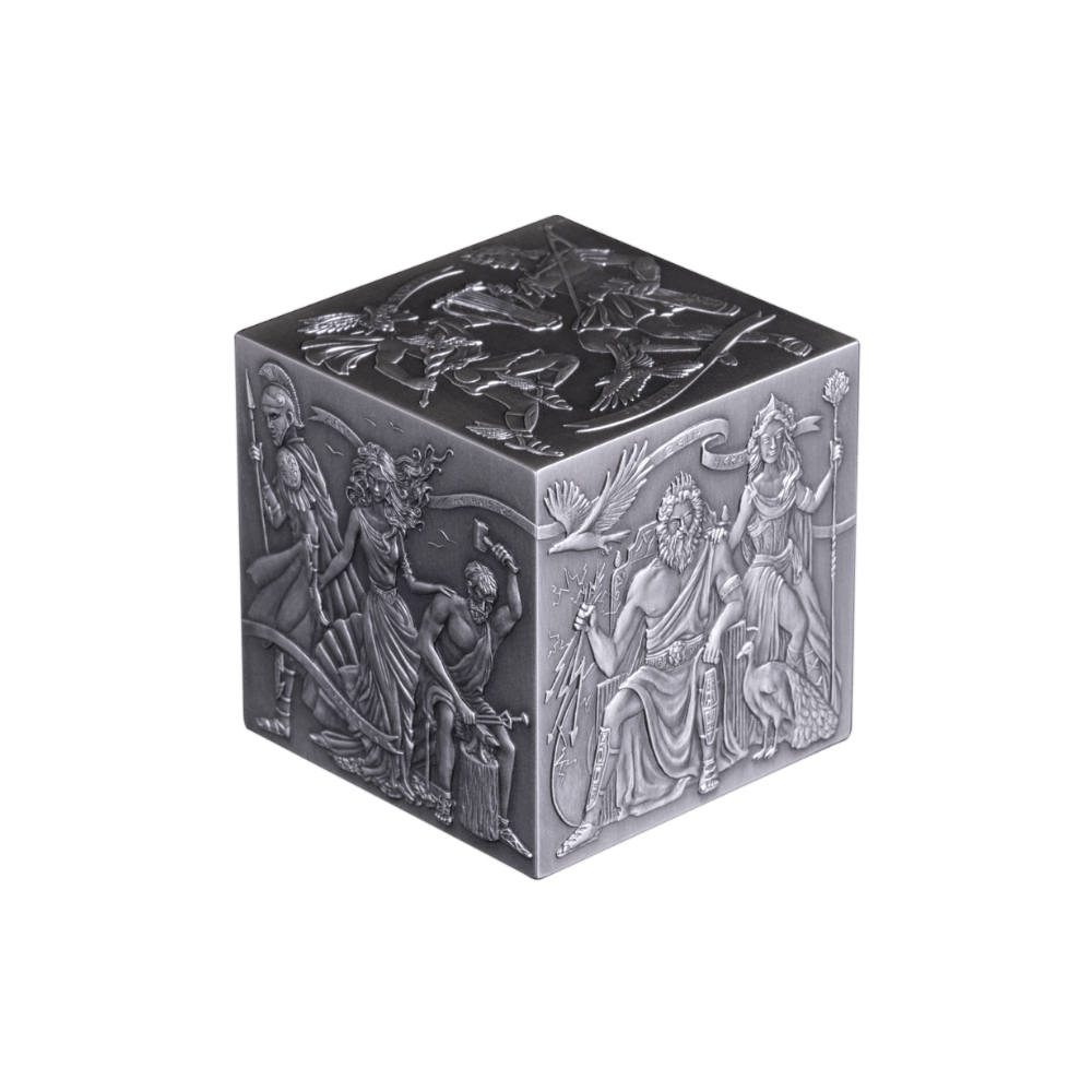 Greek Gods 1 Kg Silver Cube 2025