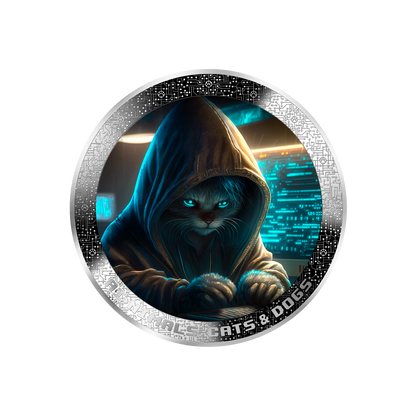 HACKER CAT AI-NIMALS 1 Oz Silver Coin 1000 Francs Cameroon 2025