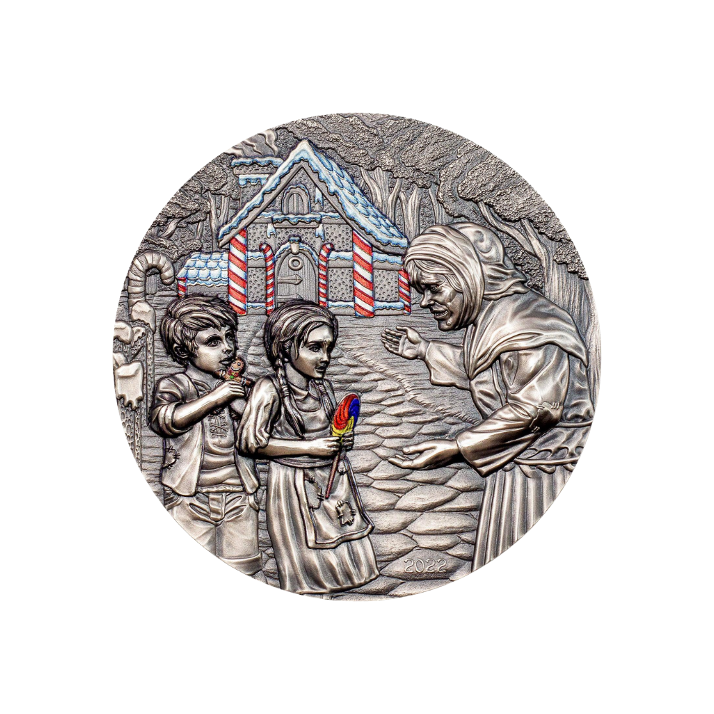 HANSEL AND GRETEL Fairy Tales Fables 3 Oz Silver Coin $20 Cook Islands 2022