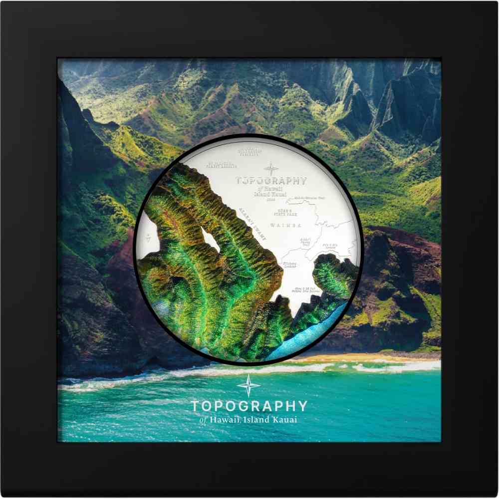 Hawaii Topography 5 Oz Silver Coin 2024
