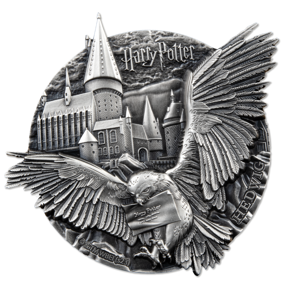 HEDWIG Harry Potter 5 Oz Silver Coin $5 Cook Islands 2023