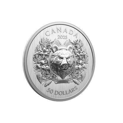 HERALDIC BEAR EHR/UHR Fine Silver Coin $50 Canada