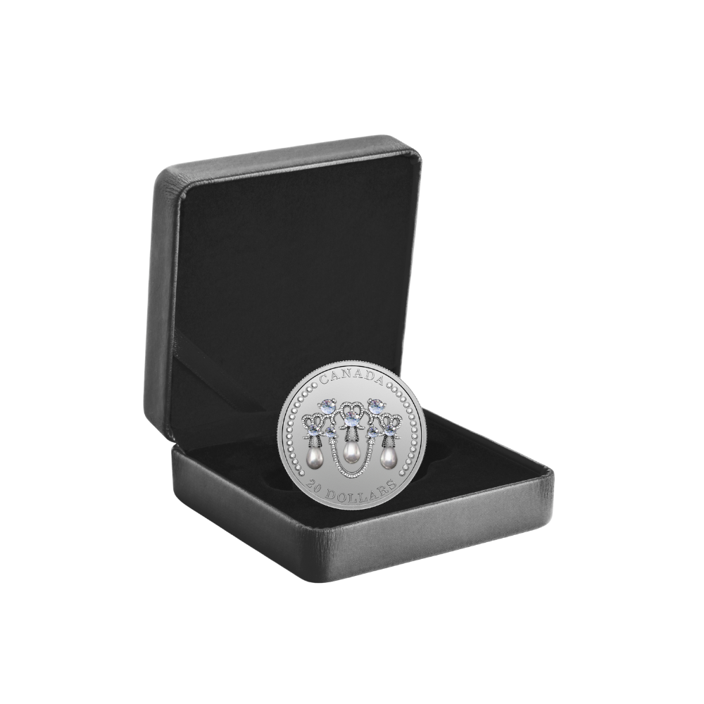 HER MAJESTY QUEEN ELIZABETH II LOVER KNOT TIARA 1 Oz Silver Coin $20 Canada 2021