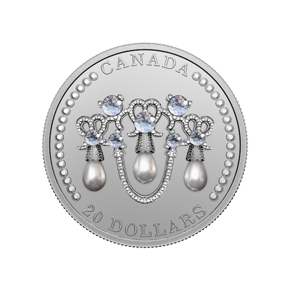 HER MAJESTY QUEEN ELIZABETH II LOVER KNOT TIARA 1 Oz Silver Coin $20 Canada 2021
