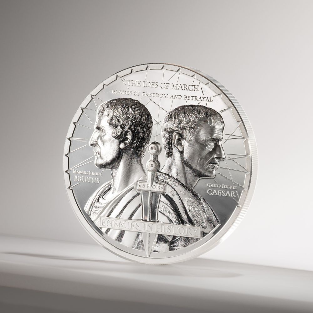 Historical Rivalries Brutus vs Caesar 2 oz Silver Coin 2025