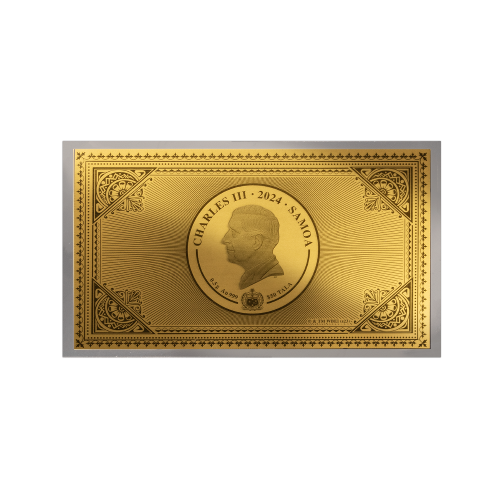 HOGWARTS EXPRESS TICKET 0.5g Gold note $50 Tala Samoa 2024