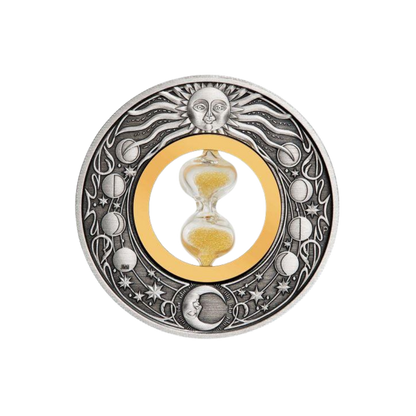 HOURGLASS 2 Oz Silver Coin $2 Tuvalu 2021