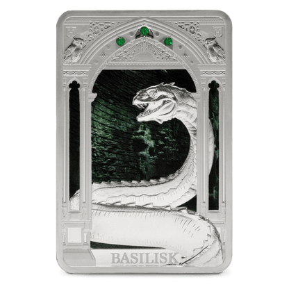 Harry Potter™ Magical Creatures Basilisk Silver Coin reverse1 Agoro
