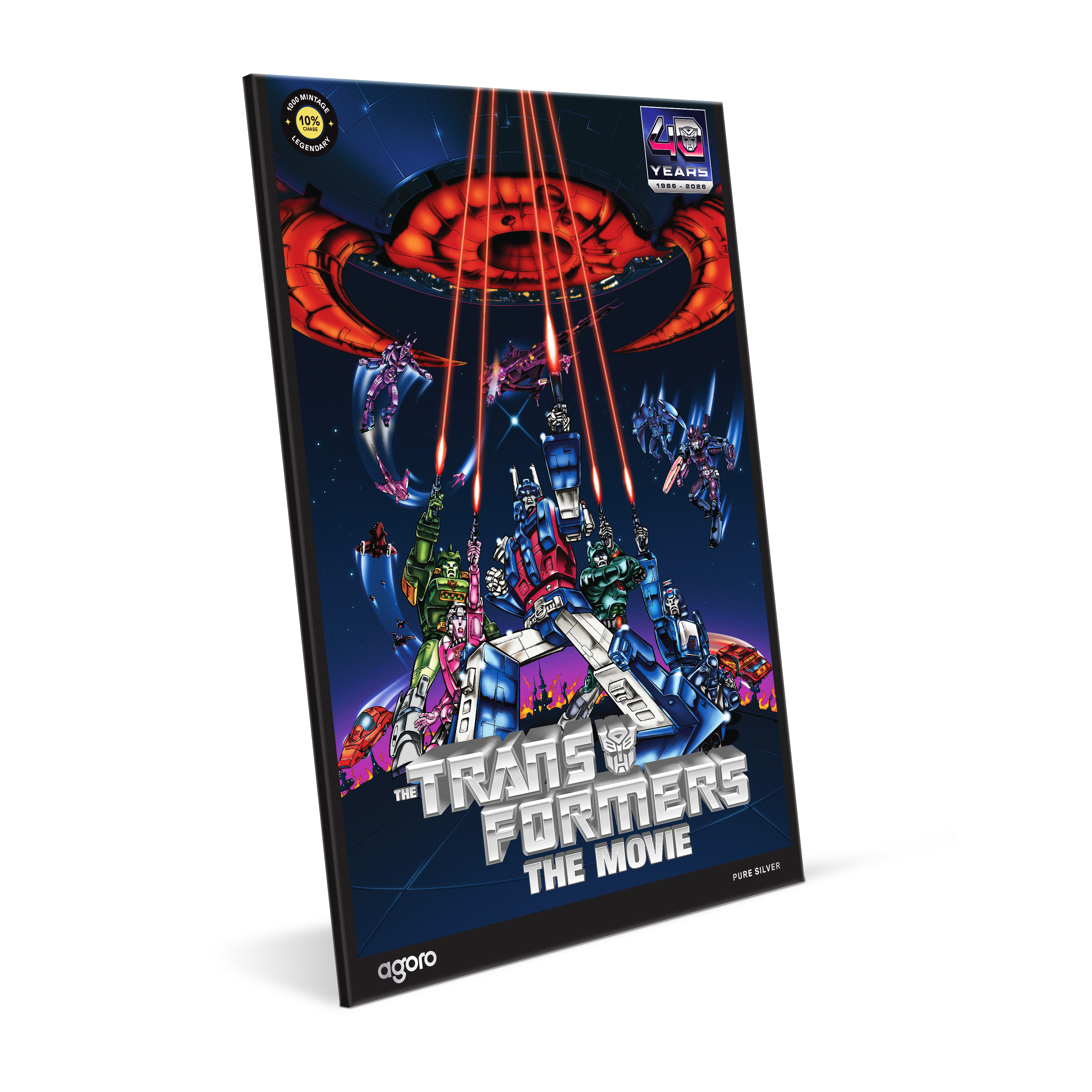 The Transformers: The Movie (1986) Poster Silver Collectible Foil Agoro