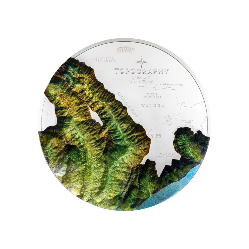 Hawaii Topography 1 Kg Kilo Silver Coin 2025