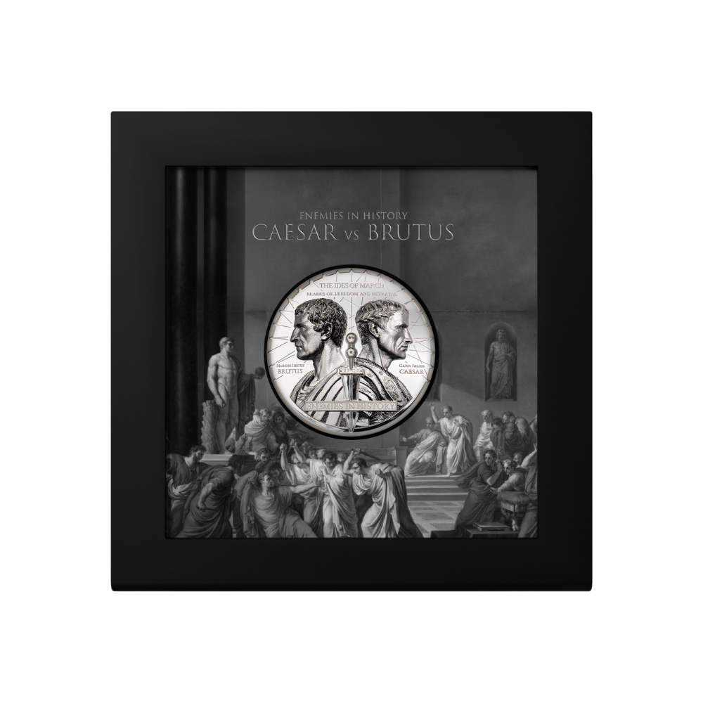 Historical Rivalries Brutus vs Caesar 2 oz Silver Coin 2025
