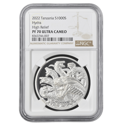 Hydra Mythical Creatures 1 Oz Silver Coin - PF 70 ULTRA CAMEO - PARTHAVA COIN
