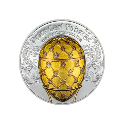 IMPERIAL CORONATION EGG Faberge Eggs 2 Oz Silver Coin 1000 Togrog Mongolia 2024