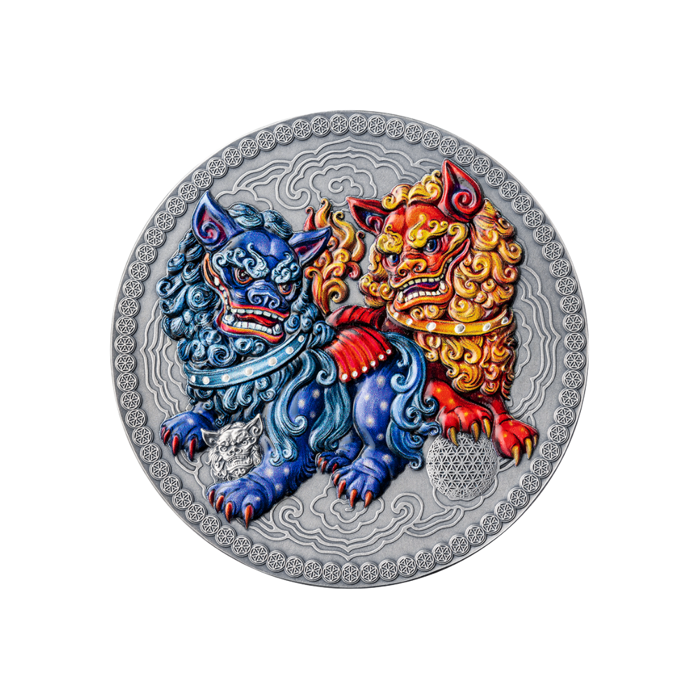 IMPERIAL GUARDIAN LIONS Oriental Culture Silver Coin 10 Cedis Ghana 2024