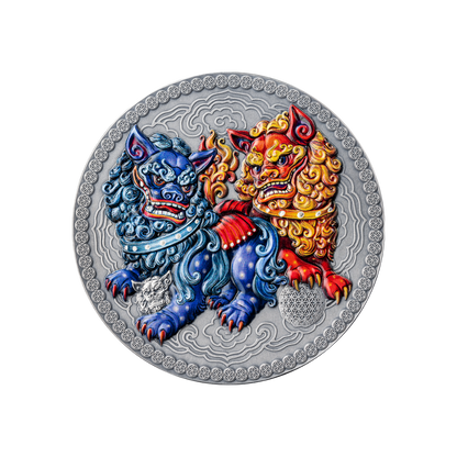 IMPERIAL GUARDIAN LIONS Oriental Culture Silver Coin 10 Cedis Ghana 2024