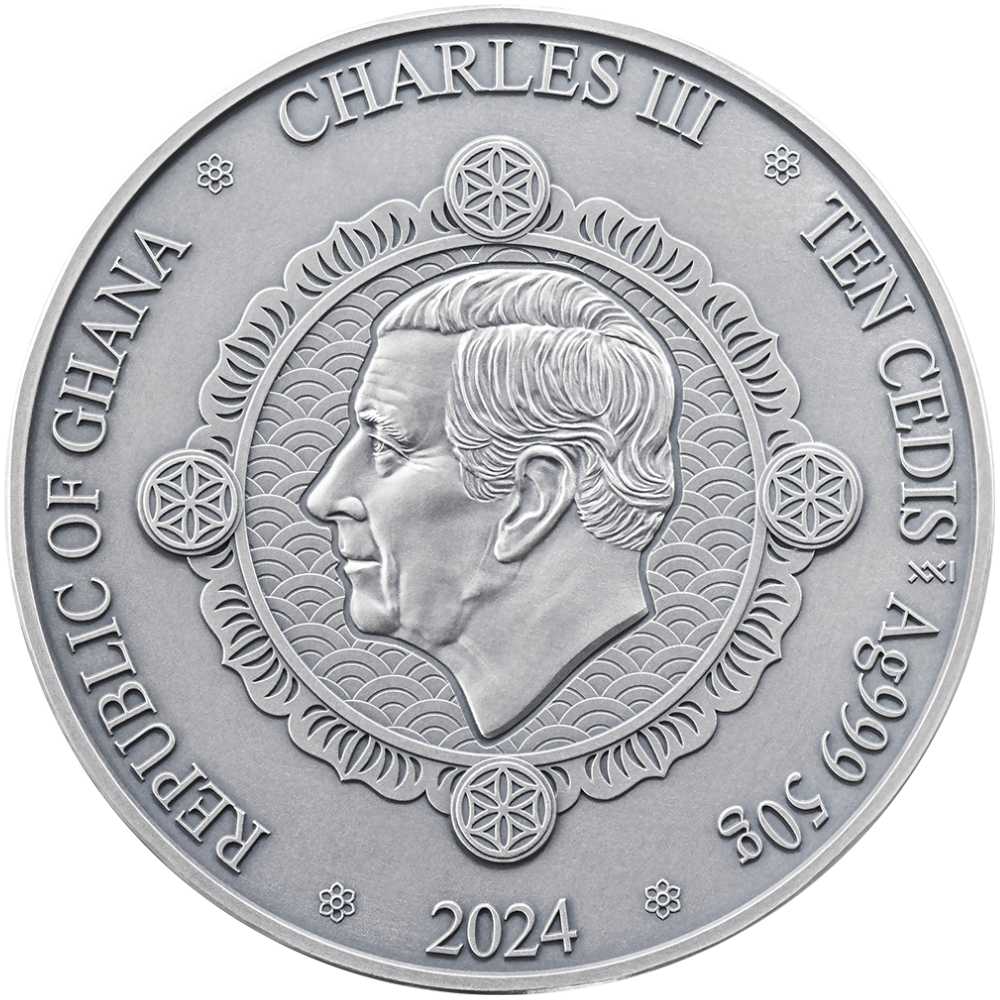 IMPERIAL GUARDIAN LIONS Oriental Culture Silver Coin 10 Cedis Ghana 2024 - PARTHAVA COIN