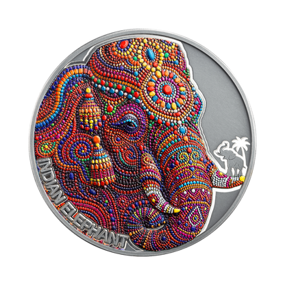 Indian Elephant Patterns of The World 2 Oz Silver Coin 2026 MINT XXI