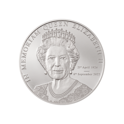 IN MEMORIAM QUEEN ELIZABETH II 1 Oz Silver Coin $5 Cook Islands 2022