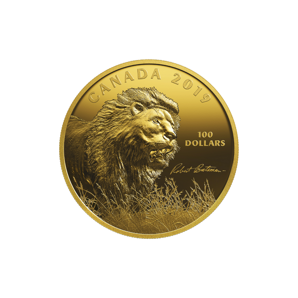 INTO THE LIGHT-LION by Robert Bateman 10 Oz Silver Coin $100 Canada 2019