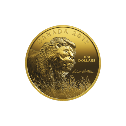 INTO THE LIGHT-LION by Robert Bateman 10 Oz Silver Coin $100 Canada 2019