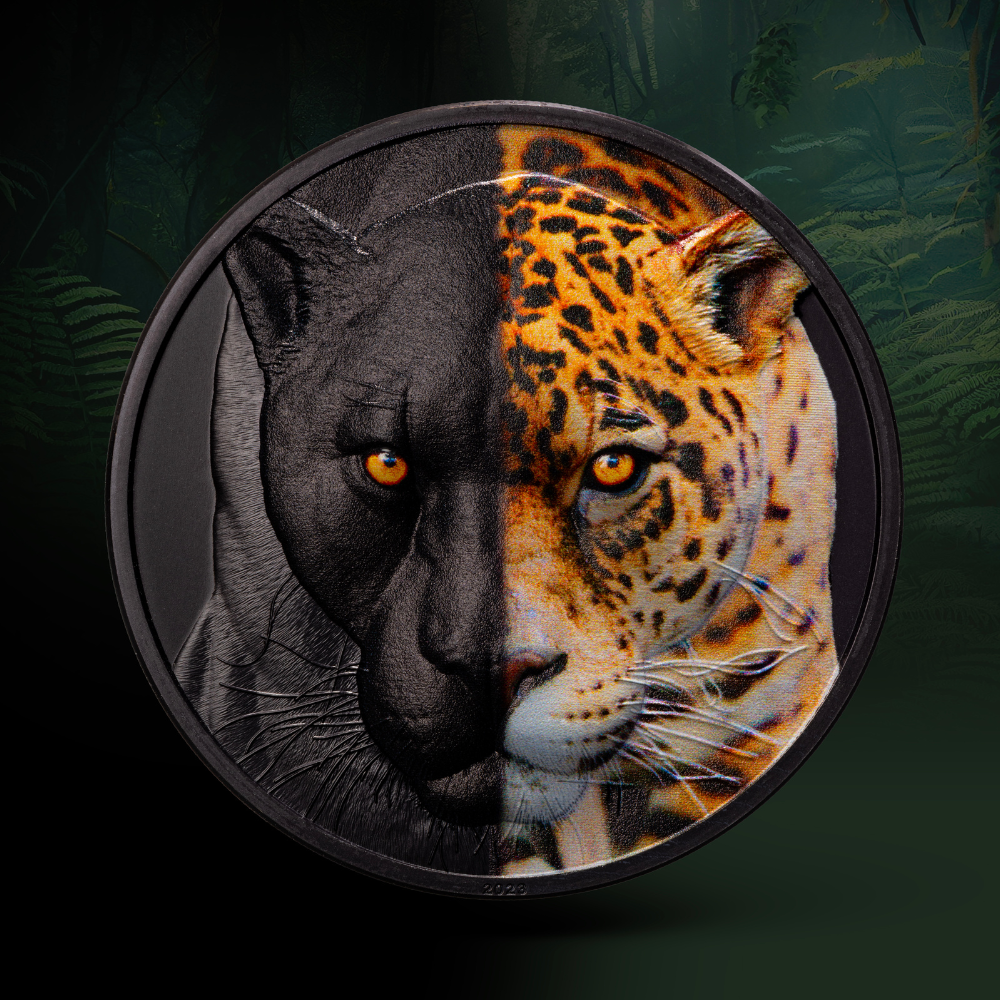 JAGUAR Day and Night 3 Oz Silver Coin $20 Palau 2023