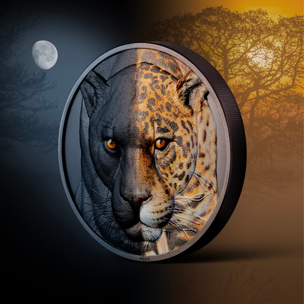 JAGUAR Day and Night 3 Oz Silver Coin $20 Palau 2023 - PARTHAVA COIN