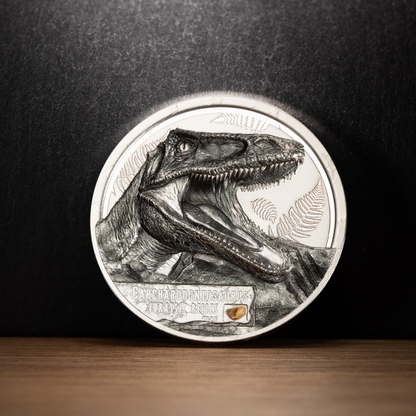 Jurassic Relics Carcharodontosaurus 1 oz Silver Coin 2026