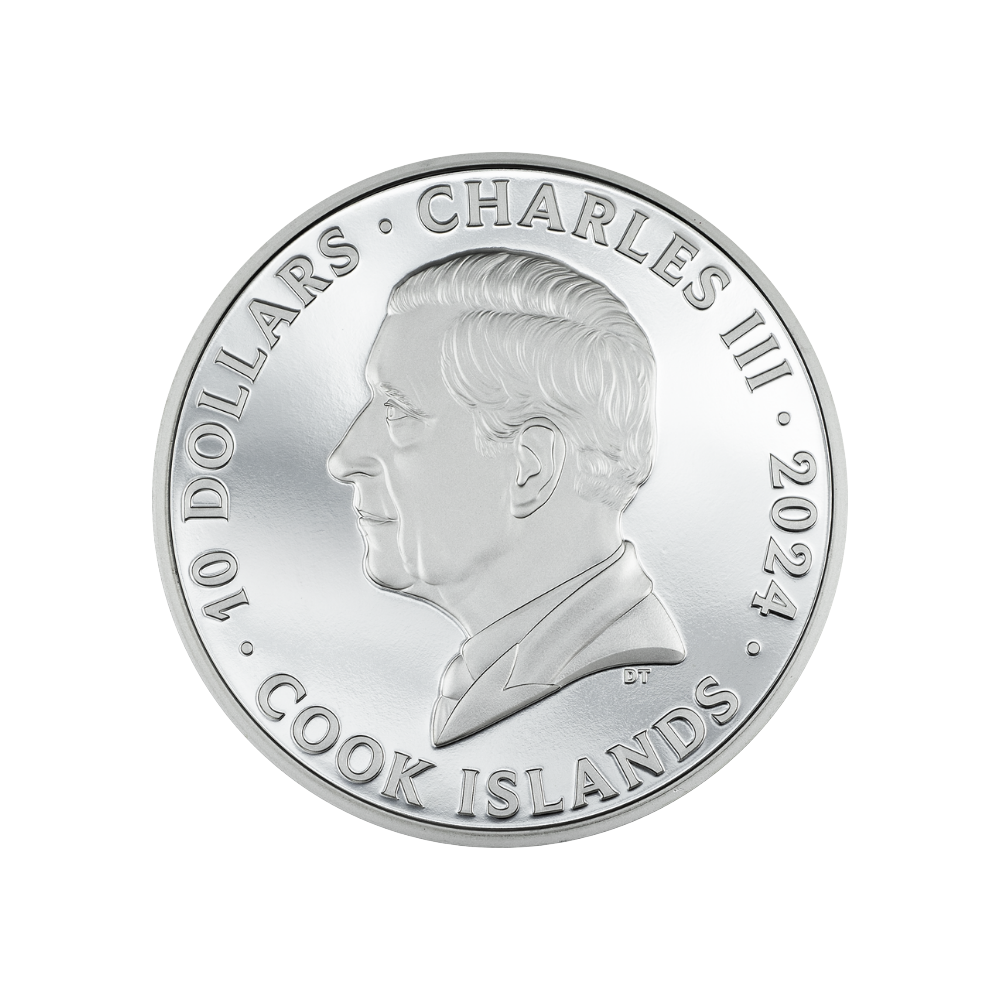 K2 Peaks 2 Oz Silver Coin $10 Cook Islands 2024