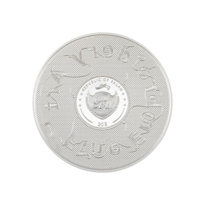 KISS Gustav Klimt Fine Embroidery Art 3 Oz Silver Coin $20 Palau 2023