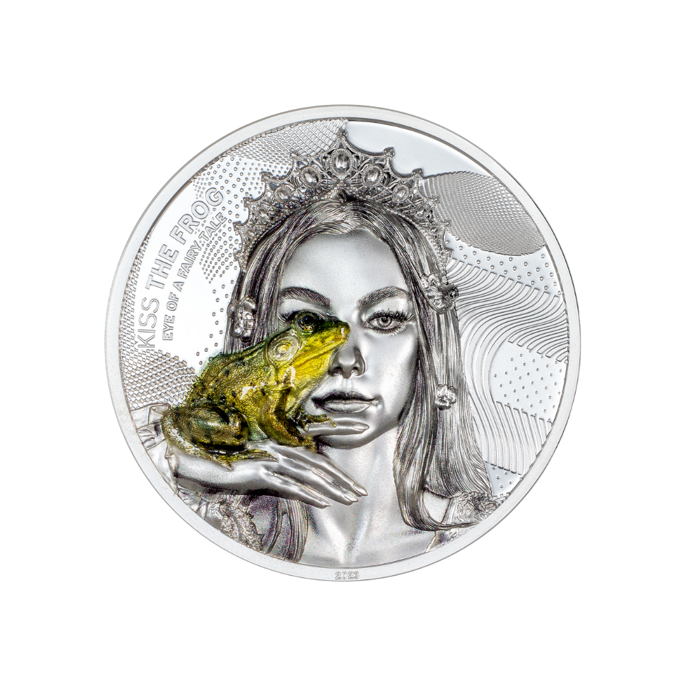 KISS THE FROG Eye of a Fairytale 2 Oz Silver Coin $10 Cook Islands 2023