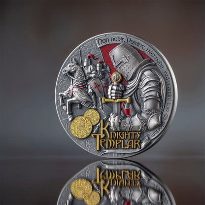 Knights Templar Secret Societies 2 Oz Silver Coin MINT XXI