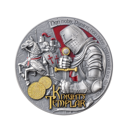 Knights Templar Secret Societies 2 Oz Silver Coin MINT XXI