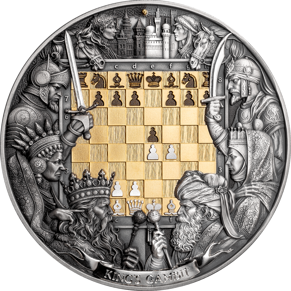 King's Gambit Chess Battle 3 Oz Silver Coin 2025