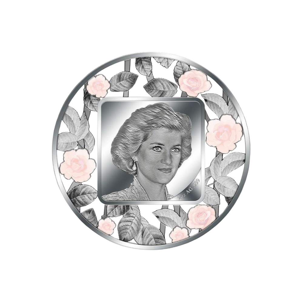 LADY DIANA FILIGREE 2 Oz Silver Coin 200 Francs Djibouti 2022