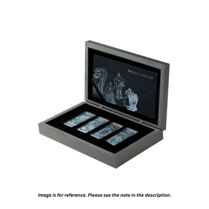 LADY LIBERTY Set 4 oz Silver Coins (4 x 1 oz) $5 Barbados 2022