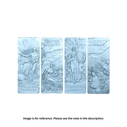 LADY LIBERTY Set 4 oz Silver Coins (4 x 1 oz) $5 Barbados 2022