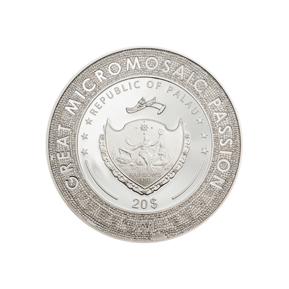 LADY WITH AN ERMINE Leonardo da Vinci Great Micromosaic Passion 3 Oz Silver Coin $20 Palau 2020