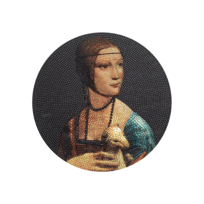 LADY WITH AN ERMINE Leonardo da Vinci Great Micromosaic Passion 3 Oz Silver Coin $20 Palau 2020