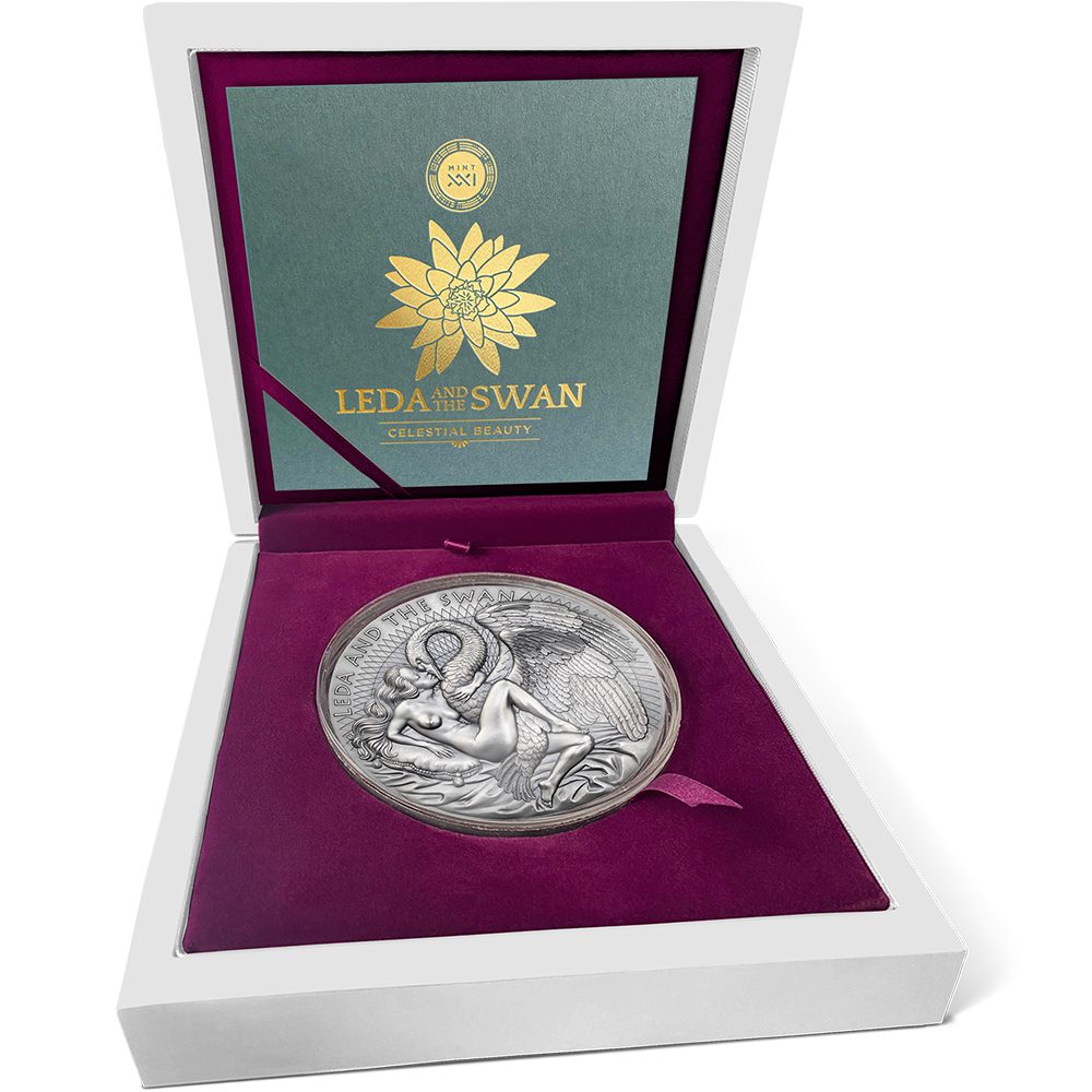LEDA AND THE SWAN Celestial Beauty 1 Kg Silver Coin 10000 Francs Cameroon 2024