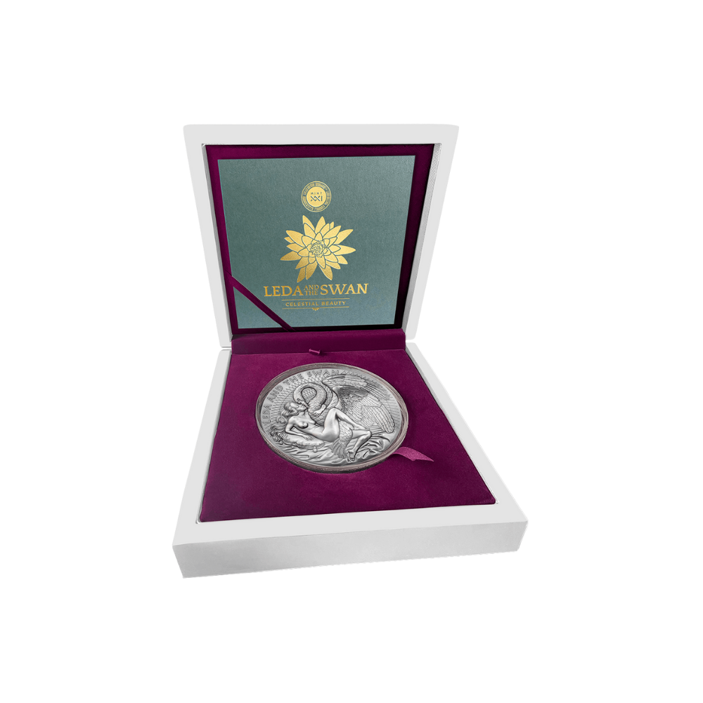 LEDA AND THE SWAN Celestial Beauty 1 Kg Silver Coin 10000 Francs Cameroon 2024