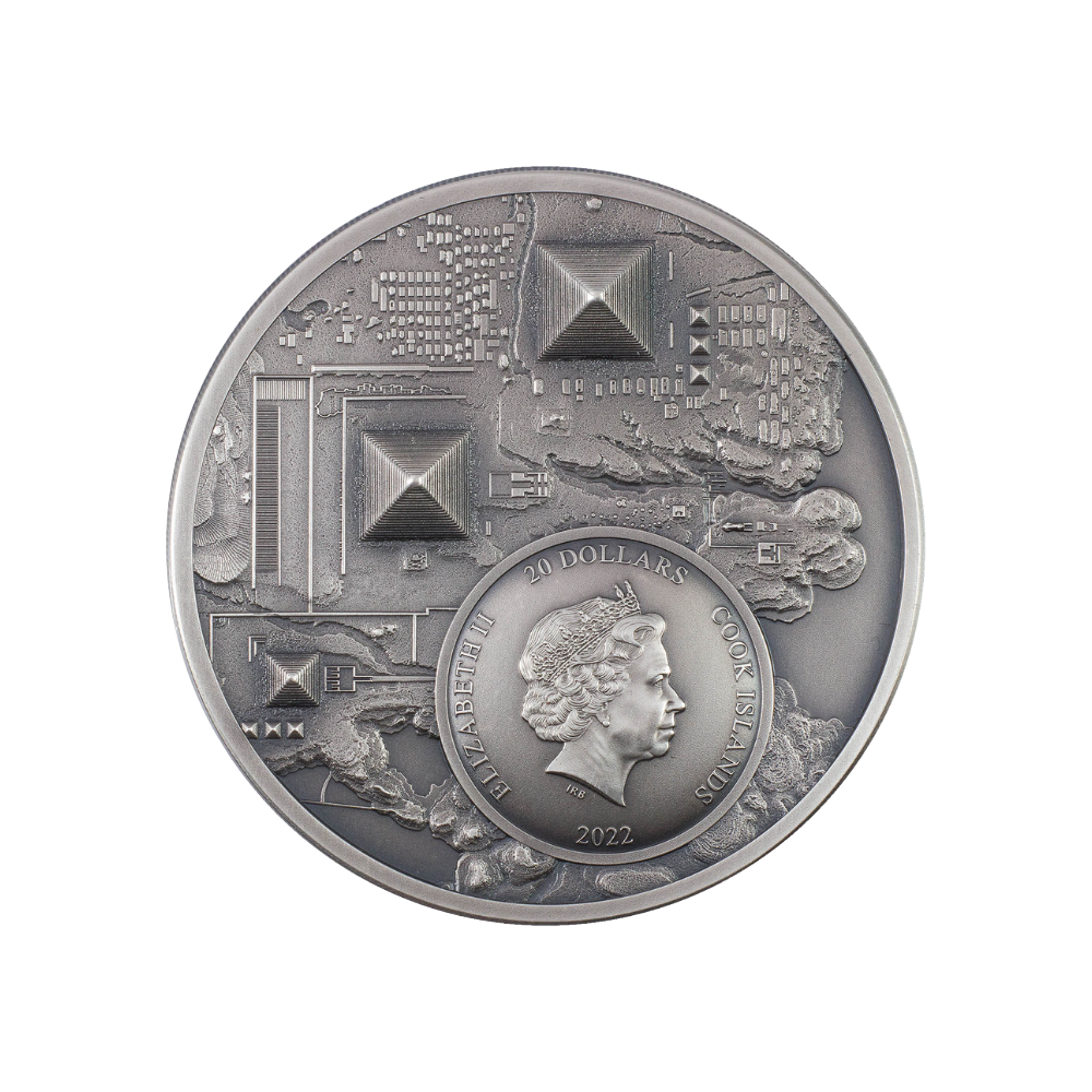 LEGACY OF THE PHARAOHS Antique 3 Oz Silver Coin $20 Cook Islands 2022