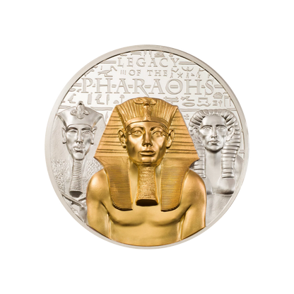 LEGACY OF THE PHARAOHS Gilded Proof 3 Oz Silver Coin $20 Cook Islands 2022